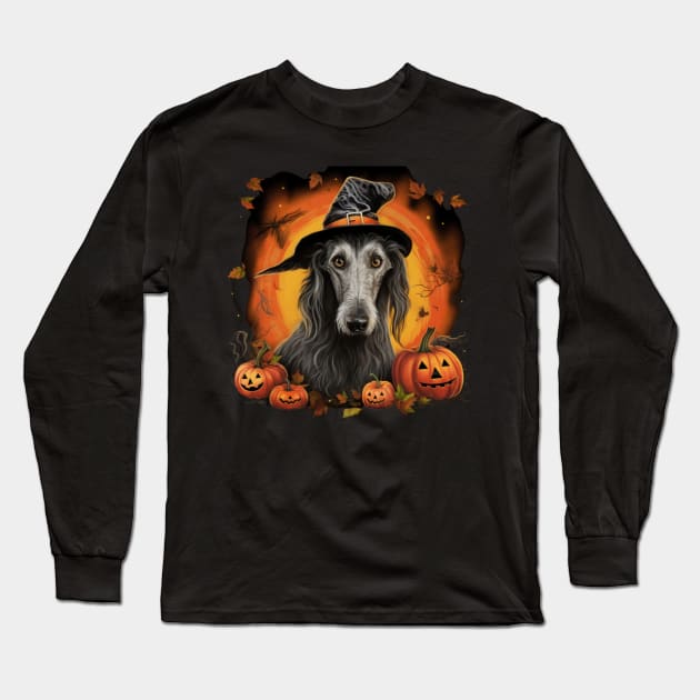 Scottish Deerhound Halloween  Design Long Sleeve T-Shirt by NatashaCuteShop